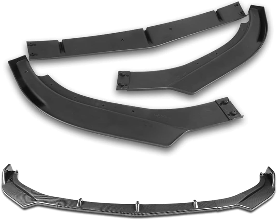 Q1-TECH, 5PCS Front Bumper Lip + Side Skirt Rocker Winglet Canard Diffuser Wing Compatible with 2017 - 2021 Alfa Romeo Giulia , Front Bumper Lip Spoiler Air Chin Body Splitter ABS (Painted Carbon)