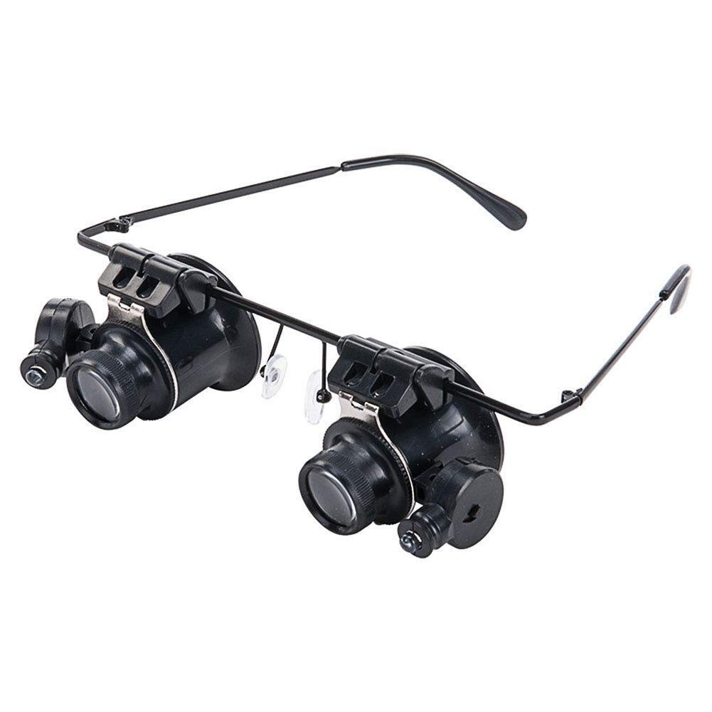 20-Fache Stirnbandlupe Mit 2 LEDs, Freihändige Leselupe Zur Kopfmontage, Juwelierlupe