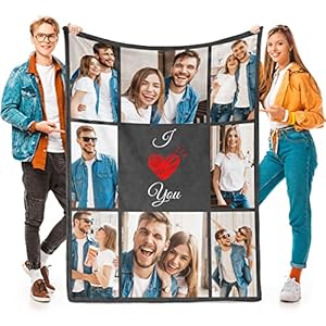 I Love You Gifts for Couple, Personalized Gifts for Girlfriend, Custom Blanket with Photos, Personalized Blankets with…