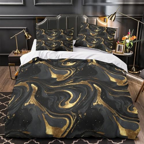 Housse de couette microfibre imprimé 3D dynamique avec fermeture éclair durable 200x200 - 2