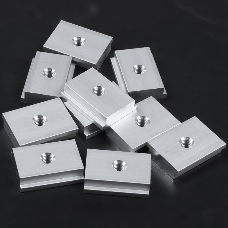 SV-M6 T-Track Slider Sliding Nut Aluminum Alloy T Slot Nut For Woodworking Tool Jigs Screw Slot Fastener 20Pcs - (Color: Silver)