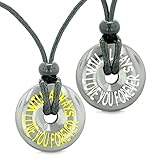Amulets Will Always Love You Forever Love Couples or Best Friends Lucky Coin Donuts Hematite Necklaces