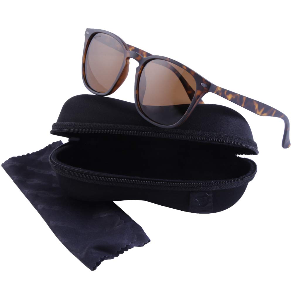 Korda Shoreditch Matt Schildpatt Sonnenbrille mit Braunen Polarisierten Gläsern, Stylische Angelbrille für Klare Sicht auf Wasseroberflächen und Fischbeobachtung