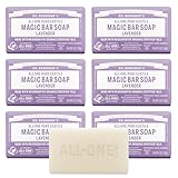 Dr. Bronner's Pure-Castile Magic Soap Bars (Lavender, 5 oz, 6-Pack)- Bath Soap with Regenerative Organic Certified Oils- For Face, Body & Hair - Gentle, Biodegradable, Vegan- Bar Soaps for Men & Women