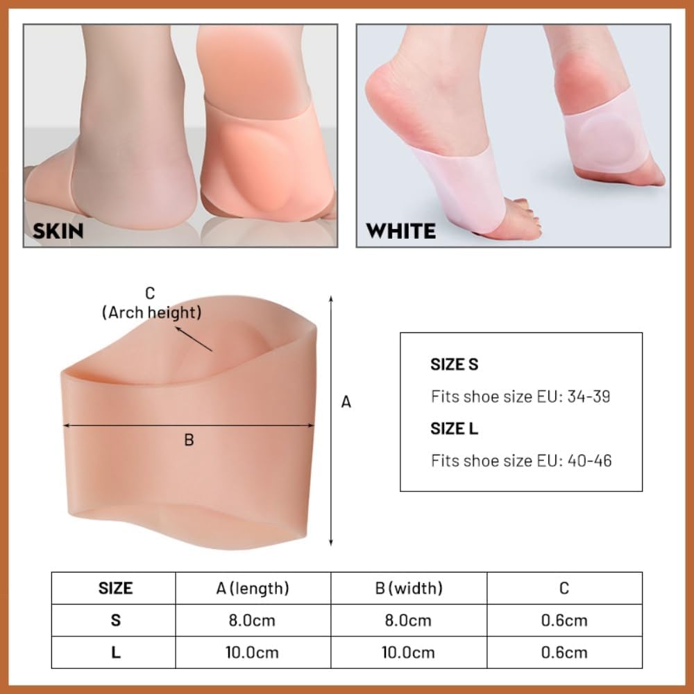 XINIFOOT Arch Support Sleeves - Orthotic Relief for Flat Feet & Arch Pain - Unisex Support for Men and Women (Small, 2 Pairs) - Image 3