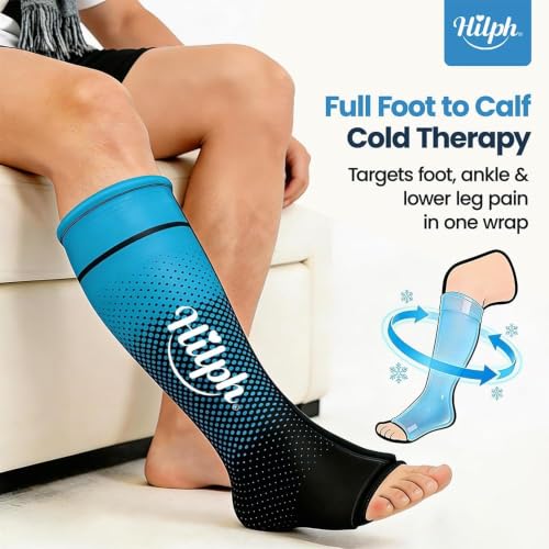 Image of Hilph Full Calf & Foot Ice Pack Wrap, Extended Leg to Foot Ice Cold Sock