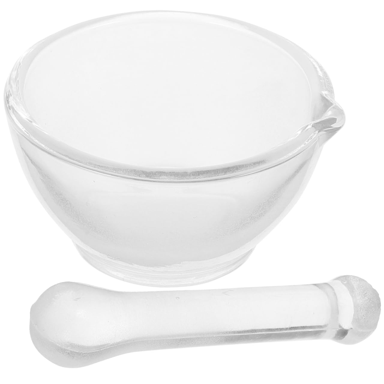 Didiseaon Glass Mortar and Pestle Bowl, Medicine Mixer Grinding Mill Tools Kitchen Pepper Masher Bowl for Pharmacy or Science Lab