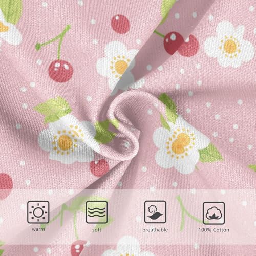 Wusikd Cute Cherry Boys' Underwear Cotton Flower Pink Boys Briefs Soft Toddler Underwear 2T3