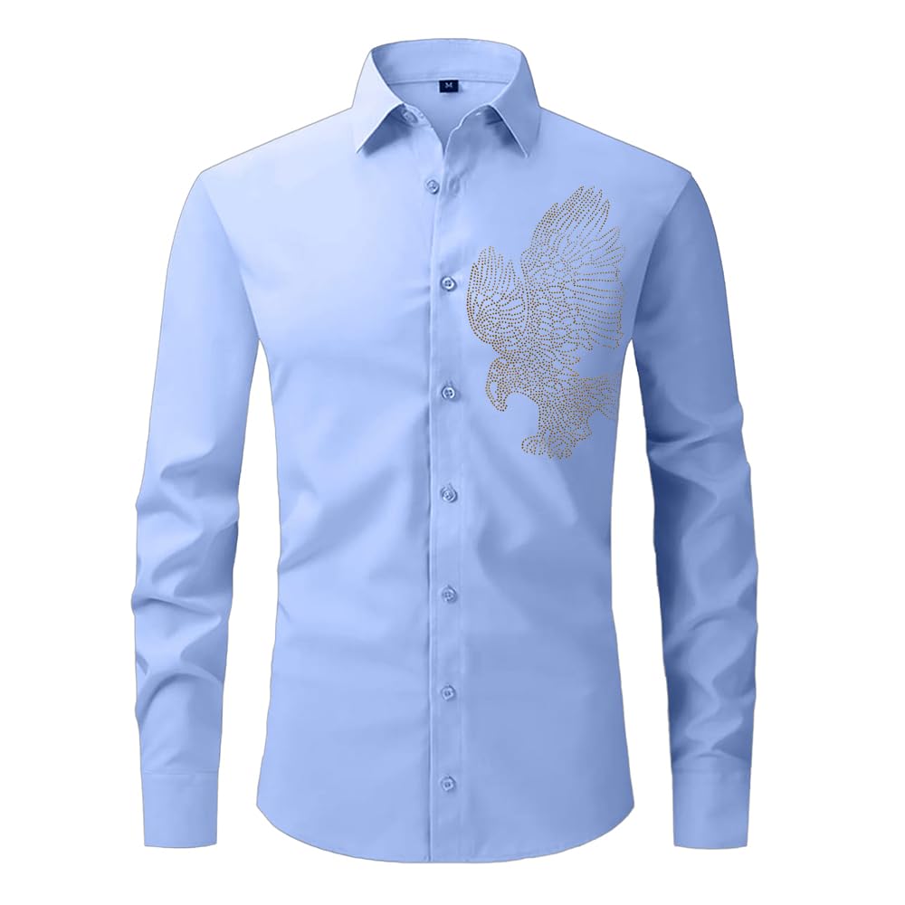 Eagle Designer Premium Cotton Without Pocket Solid Shirt for Man (Sky Blue)