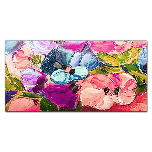 Impression sur verre haut de gamme Painting Flowers 100x50 cm