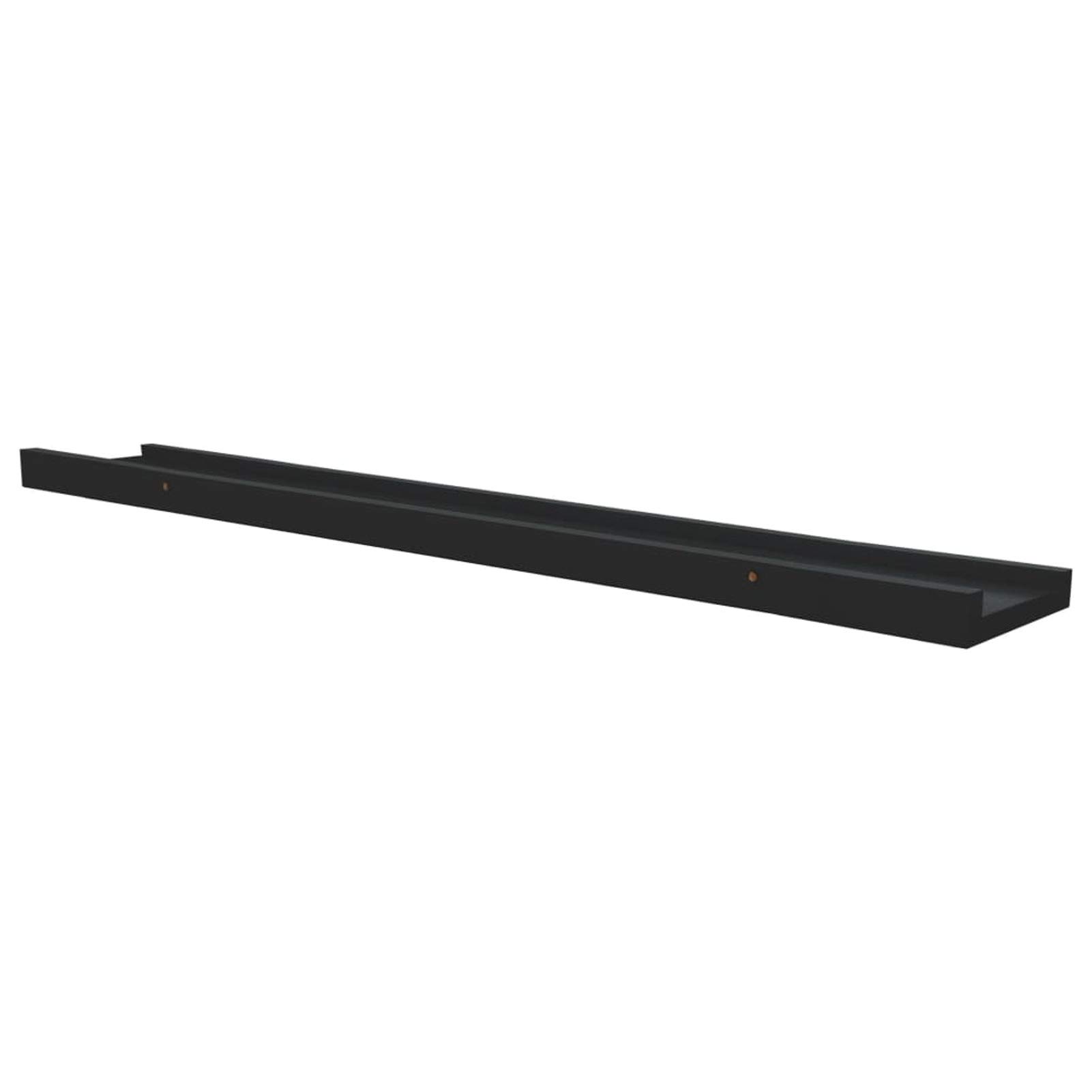 Gecheer Set di 2 scaffali da parete per foto e libri, scaffali sospesi, mensole sospese, mensole sospese, mensole sospese, mensole sospese, da parete, da parete, per libreria, nero, 80 x 9 x 3 cm, MDF