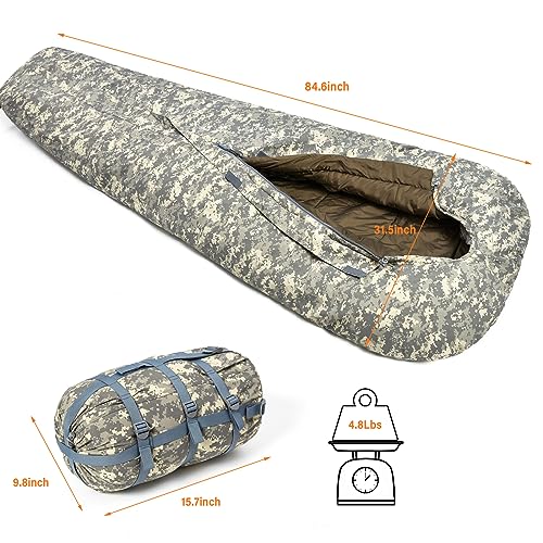 Image of MT Military Army Force Defence 4 & Tropen Patrol Mummy Sleeping Bags with Bivy Cover Compression Sack, Modular Sleeping System 2.0 for Cold Weather,