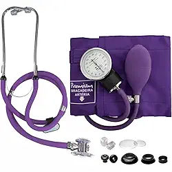 Kit Esfigmomanômetro + Estetoscópio Rappaport Pamed Roxo