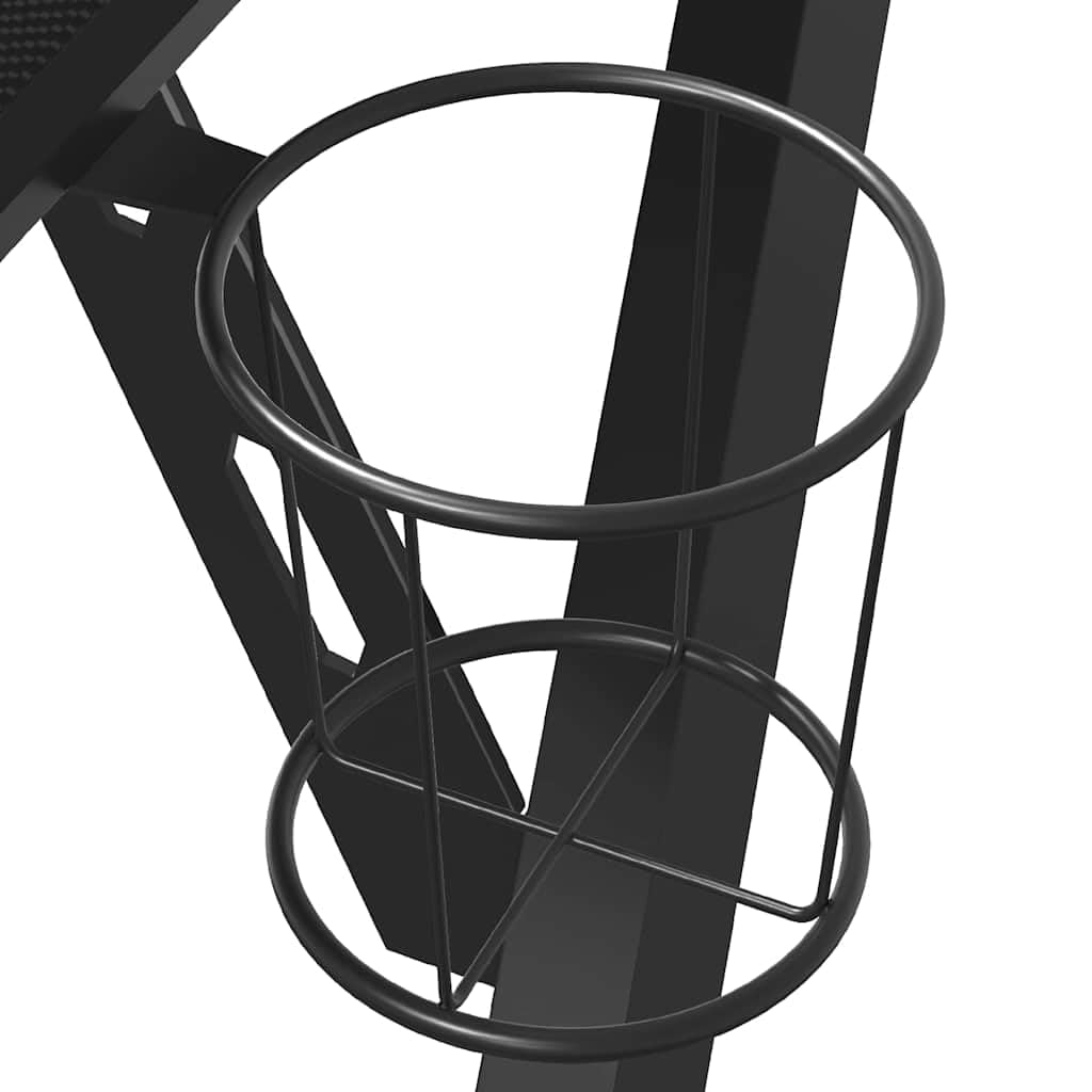 Gaming-Schreibtisch mit Y-Gestell Schwarz 90x60x75 cm, ergonomischer Computertisch mit Kopfhörerablage und Becherhalter, Stabiler Schreibtisch für Monitor und Zubehör