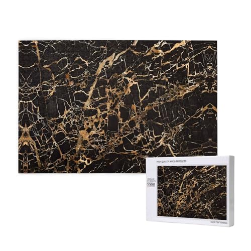 Rompecabezas de madera de mármol dorado de 1000 piezas para arte de pared