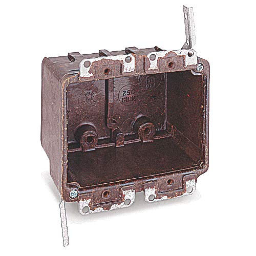 Thomas & Betts 6062-4-UB Switch/Outlet Box, 2-Gang, Depth: 2-1/2 ...