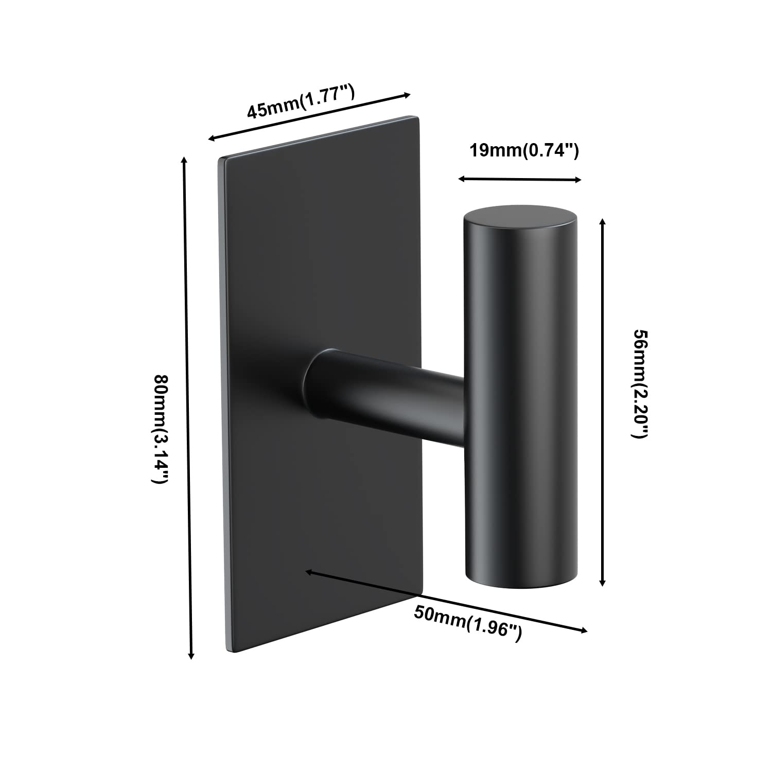 Selbstklebende Wandhaken – 6 Stück, Doppelhaken-Design Aus Aluminium Für Handtücher, Schlüssel, Mäntel (7,9x4,5 Cm)