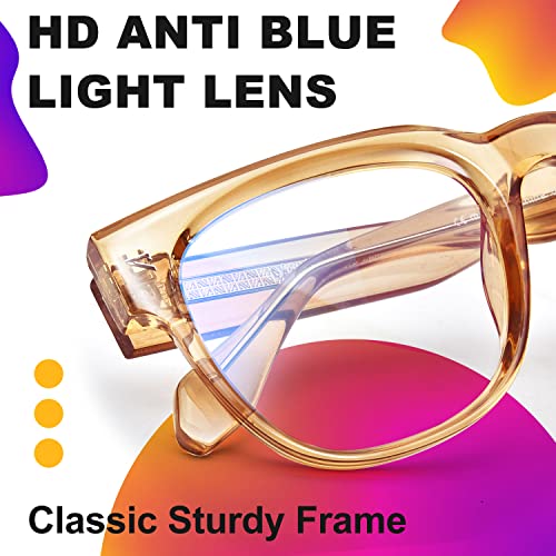 Image of VISOONE Square TR90 Blue Light Blocking Glasses with Anti Glare Computer Glass Woman and Men SAGE
