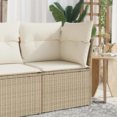 SDWEHO7 Outdoor Ecksofa Lounge Sofa mit Auflagen, Gartensofa...