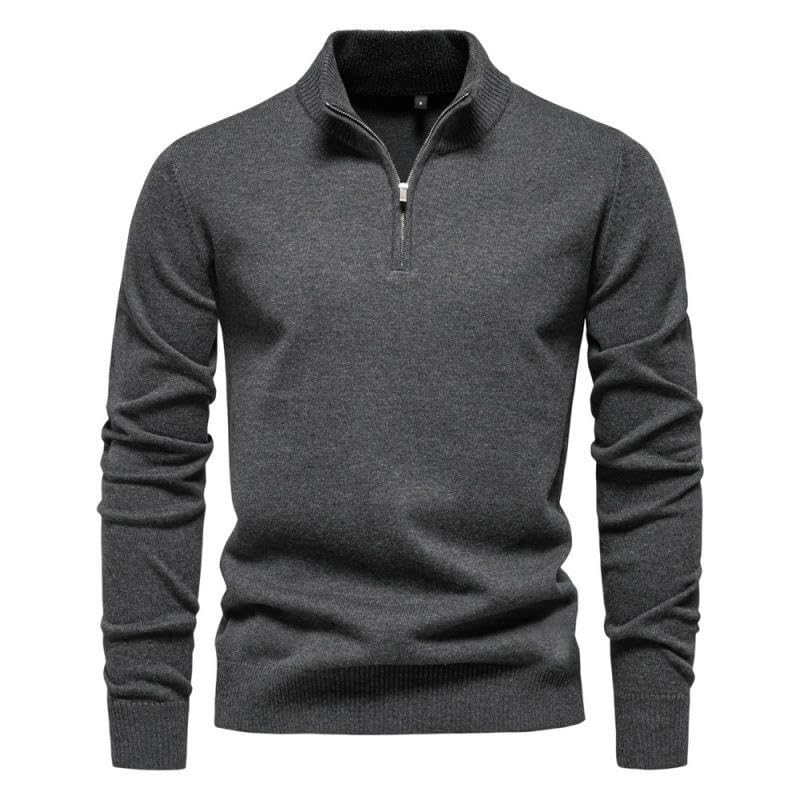 Jersey de algodón con cuello alto y cremallera para oficina y fin de semana 6