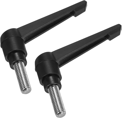 Miniatura 83 de uxcell 2 manijas de palanca de sujeción, M8 x 3.150 in, perno macho roscado de acero inoxidable 304, asas ajustables de bloqueo de trinquete