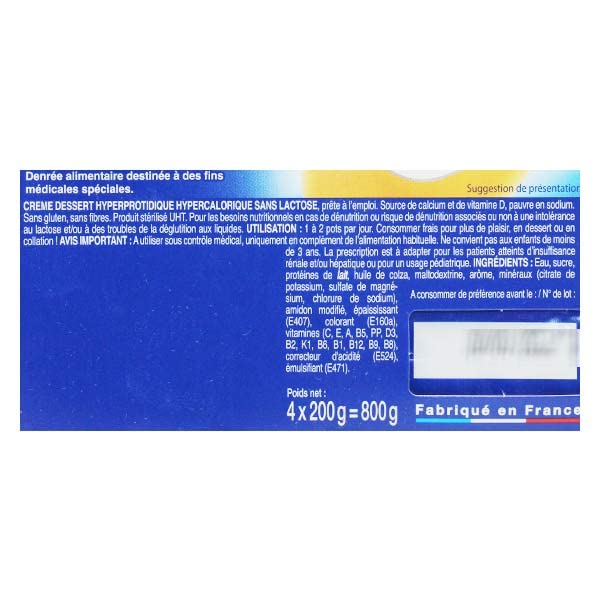 Delical - Crema da dessert HP HC senza lattosio, 4 x 200 g