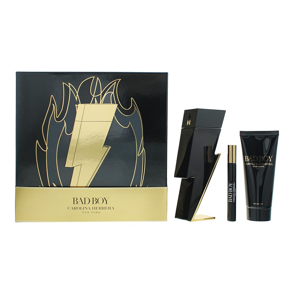 Carolina Herrera Bad Boy 3-częściowy zestaw perfum dla mężczyzn