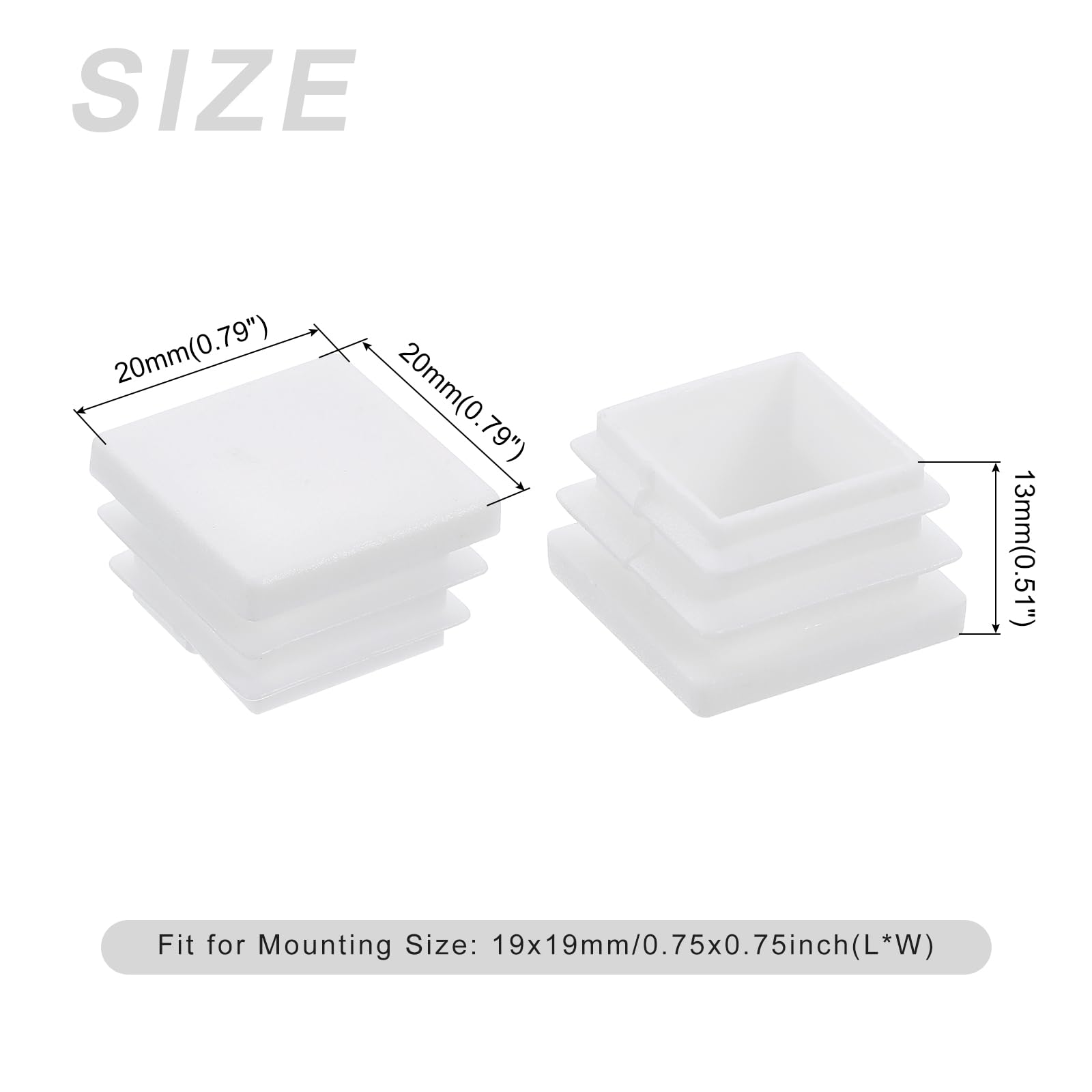 METALLIXITY Square Tube End Cap(20 x 20mm) 24Pcs - Image 2