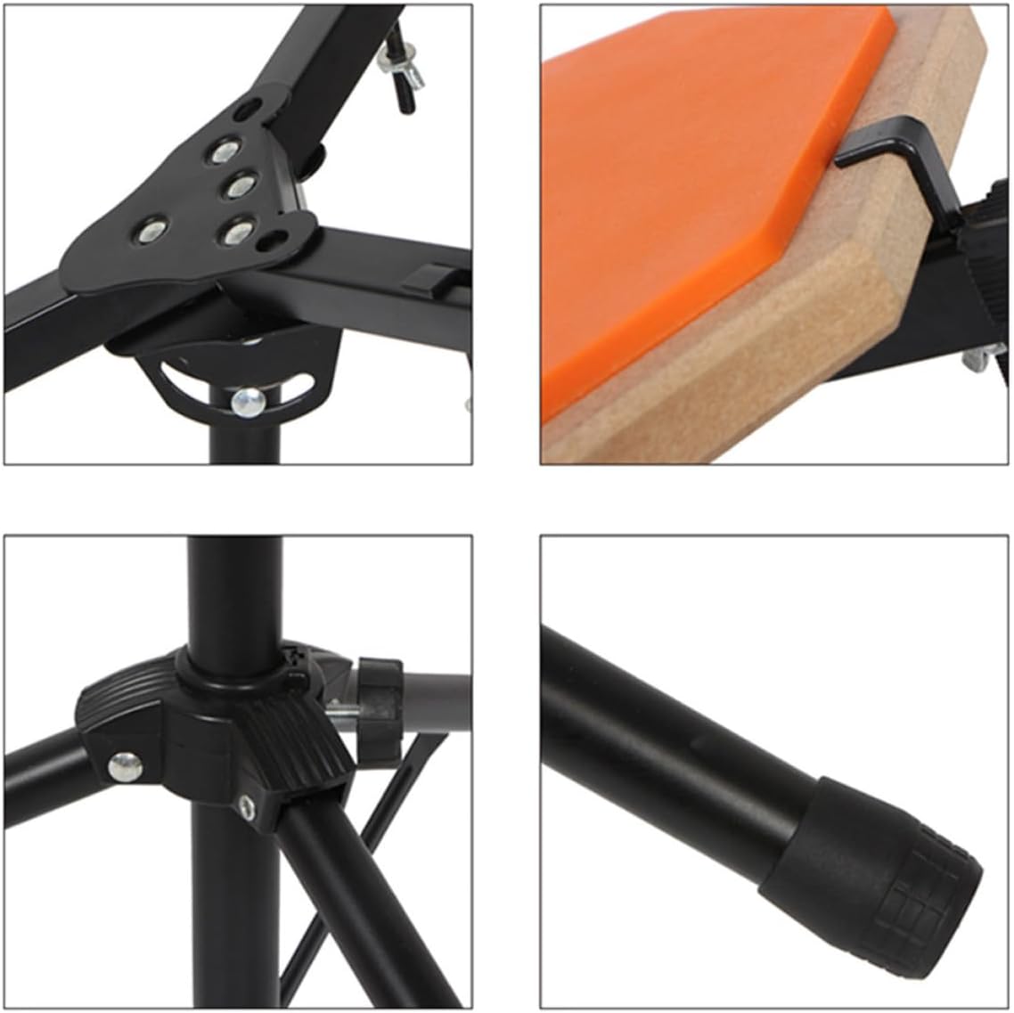 Adjustable Dumb Drum Stand with Iron and Abs Material Practice Pad Rack for Beginners and Professionals Height Adjustable Black Snare Drum Holder for Secure Storage