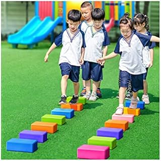 Balance Stepping Stones For Kids, Preschool Teamwork River Stone Game, Exercise Hand And Foot Coordination Game (Color : Blue, Size : 3 pieces)