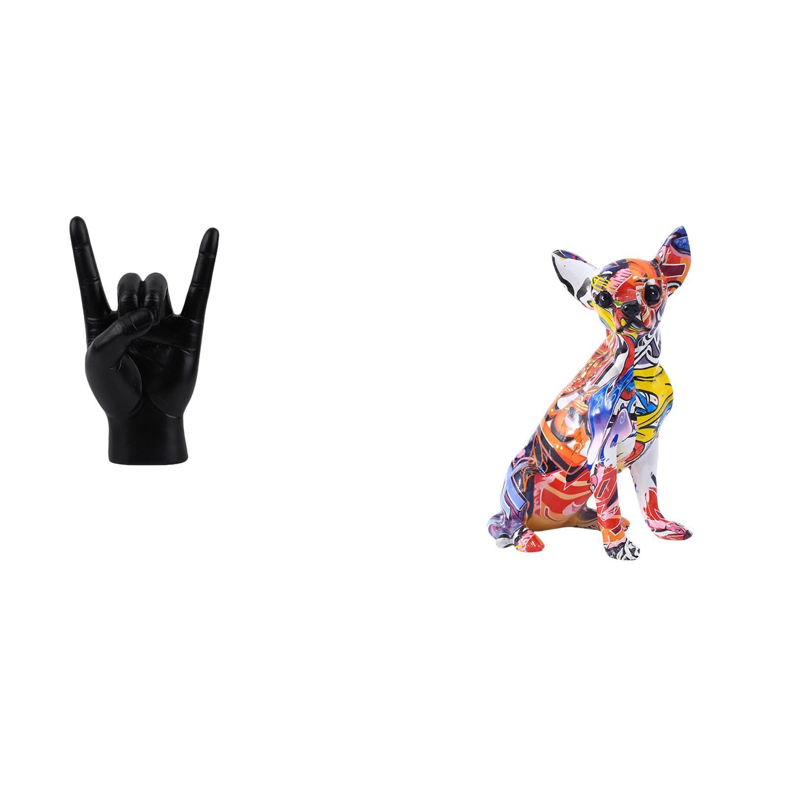 SECRET DESIRE Vivid Gesture Sculpture Creative Handcrafted Dog Ornament Multicolor Finger Art Decor for Apartment Bedroom Restaurant Living Room|Home D?©cor|Figurines-image-8