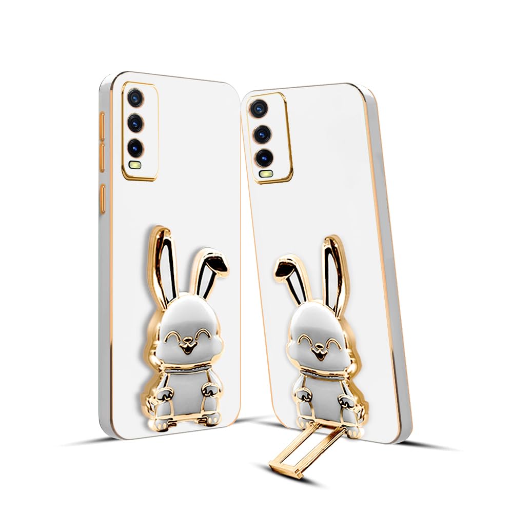 KARWAN®️ 3D Bunny with Folding Stand Back Cover Case Compatible for Vivo Y20 | Slim electroplated case | Stand case | Soft TPU | Space Astro Theme | Camera Protection-White (B0CGNWTQN3) Amazon Price History, Amazon Price Tracker