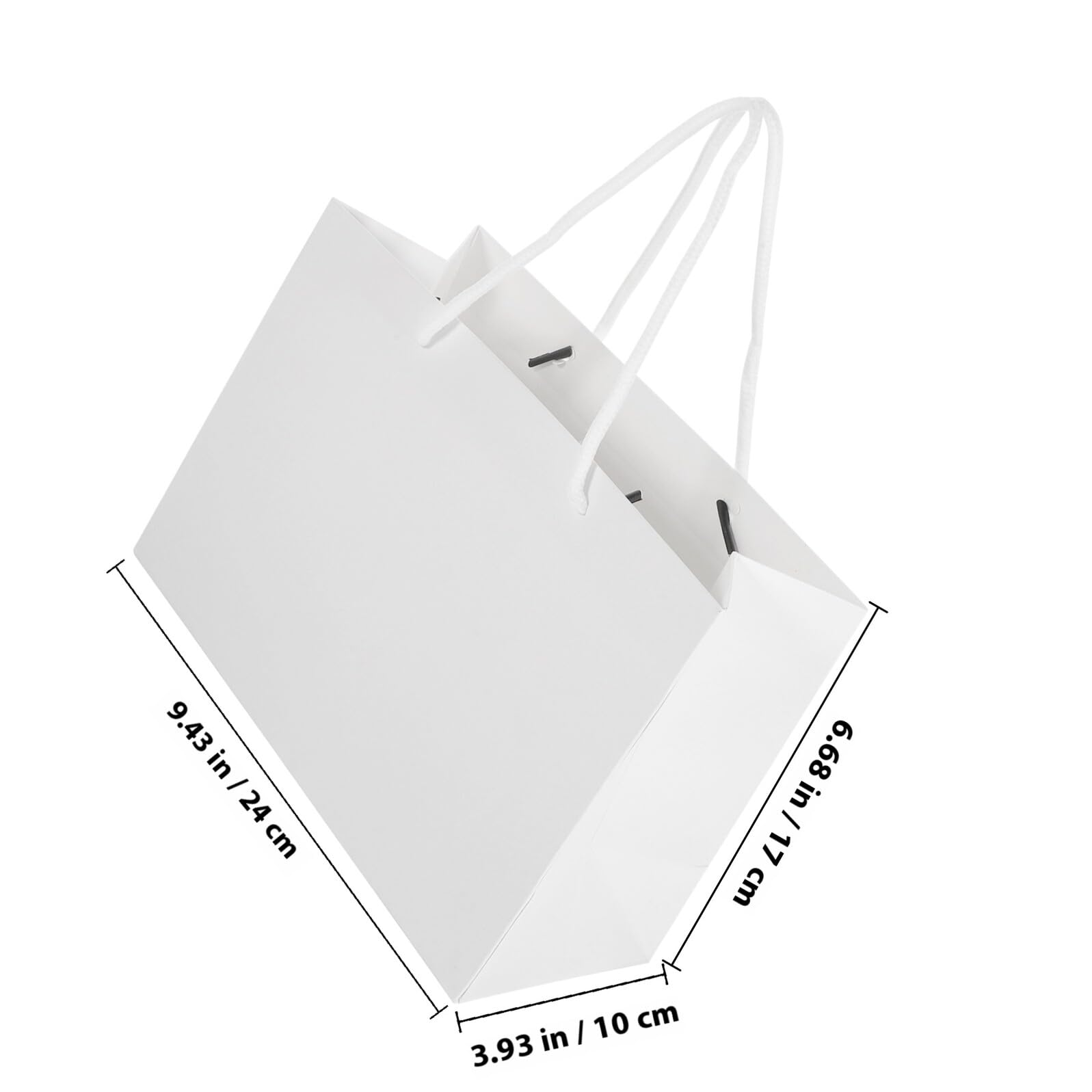 CONGARTENO Bolsas Diseño Simple y Elegante 20 de Obsequio Reutilizables de Papel en Color Claro con Asa Tamaño 24x17x10 Cm para Cumpleaños y Fiestas para Dulces y Pequeños Objetos
