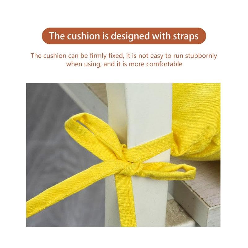 Image of Wakewell Soft Chair Pad with Ties | Square Padded Chair Pad Cushion for Dining Chair, Kitchen & Office | Washable Microfibre Chair Pad for Home Seating (2, Grey)
