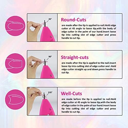 Acrylic Nail Clipper Nails Cutter - Ejiubas Professional Nail Clipper for Acrylic Nails 1PC False Nail Tip Cutter 10PCS Nail Glues 10PCS Nail Files for Manicure Pedicure Salon Home Nail Art DIY
