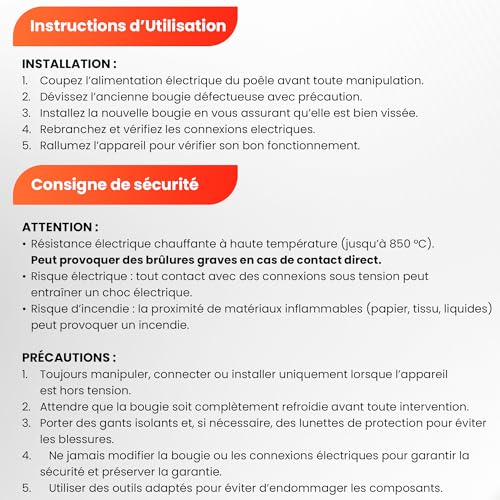 Zündkerze für Pelletofen - 300 W, 155 mm, Durchmesser 9,9 mm mit Schnellanschluss - 2 Jahre Garantie