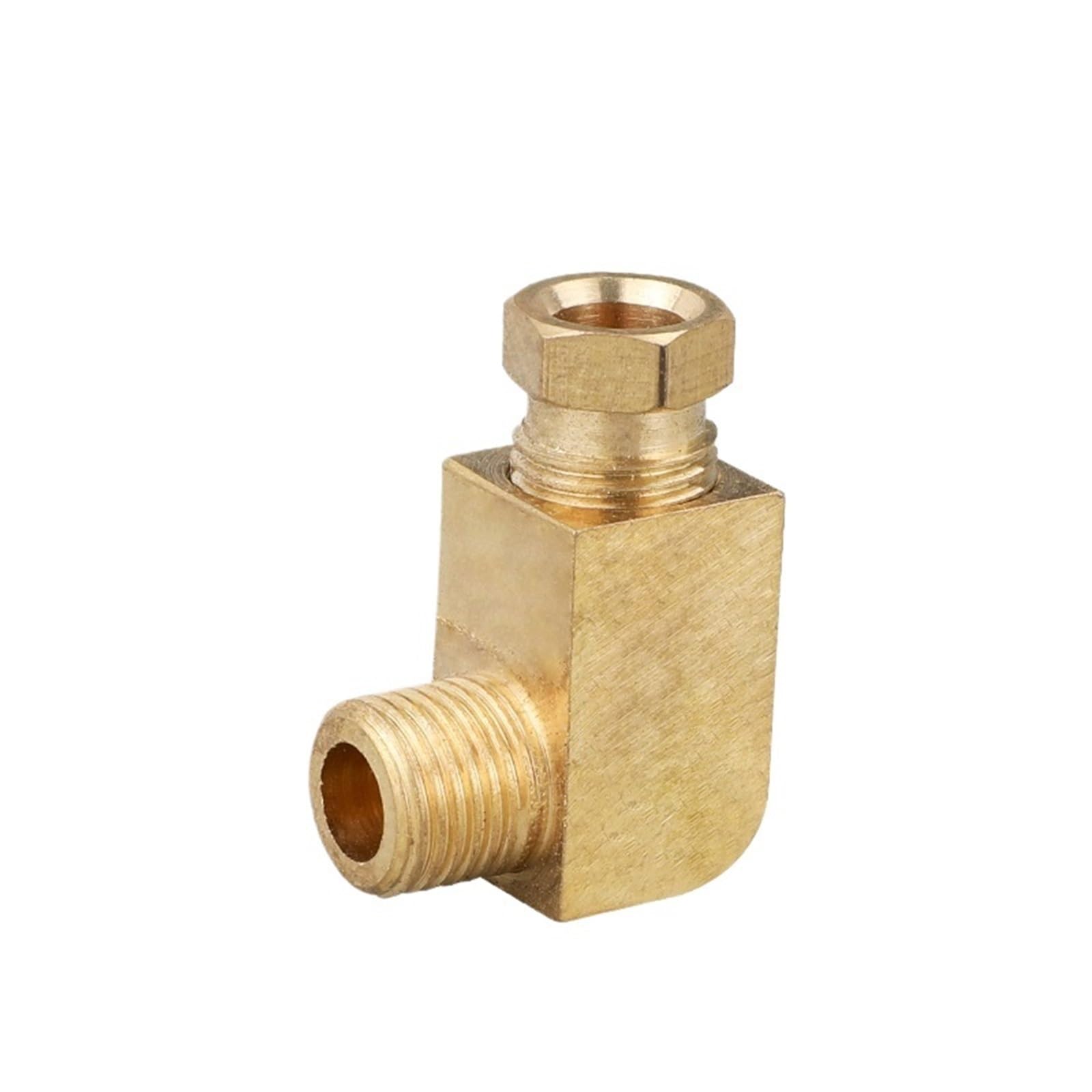 5 PCS 1/8" M6 M8 M10 Metric Male 4 6mm Compression Straight Through Elbow Oil Tube Brass Pipe Fitting System(Elbow 5pcs,6mm to M10x1)