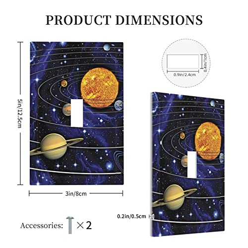 Blue Galaxy Planet 1 Gang Light Switch Cover Single Toggle Decorative Wall Plate Electrical Switchplate Faceplate For Nursery Kids Room Bedroom Decora #TOP4
