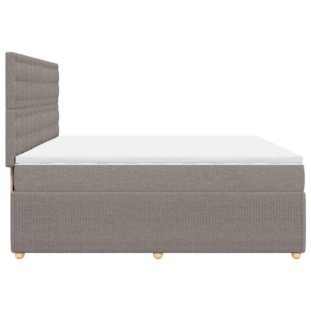 Hothingwell Boxspring Taupe Bed 200x200 cm Tekstylia