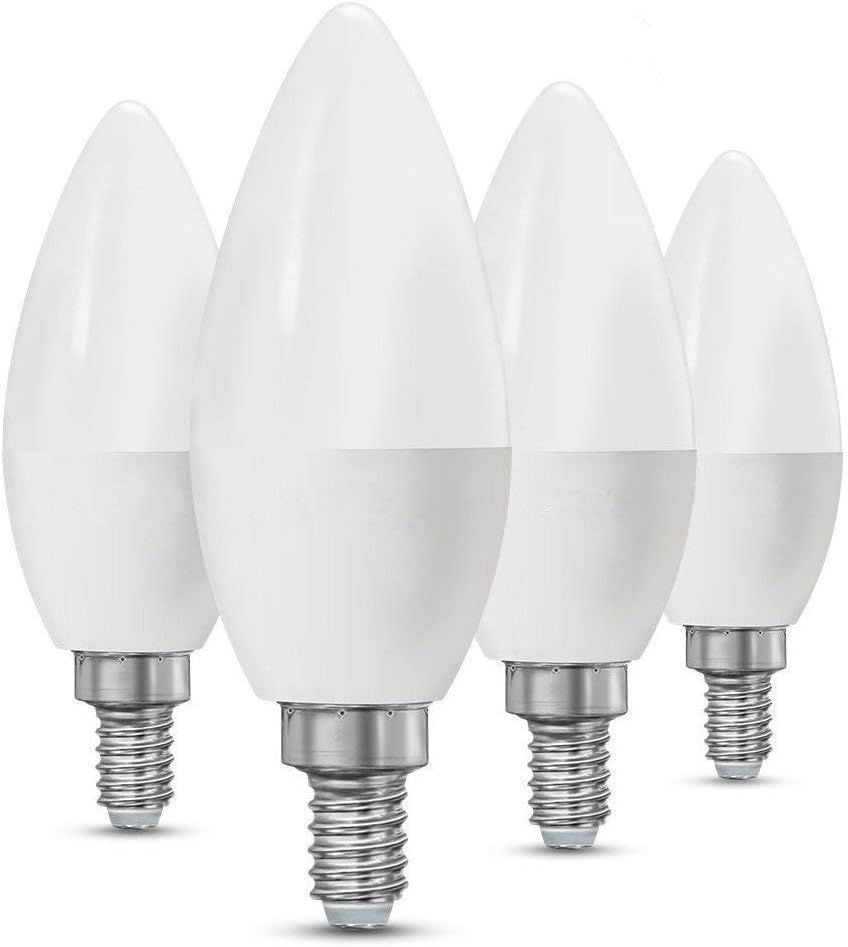 LED Candelabra Light Bulbs E14 7W, Equivalent 60 Watt Light Bulbs,Candelabra Led E14 Instermediate Base,430 Lumens LED Not Dimmable (Warm White 2700K) 4 Pack