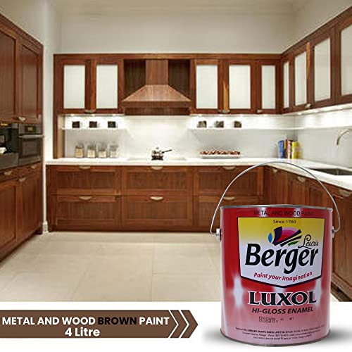 Image of BERGER Luxol Hi Gloss Enamel Brown 4Ltr