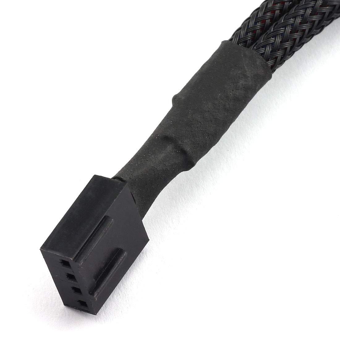 SDTC Tech PWM Lüfter-Splitterkabel für PC 4-Pin Lüfter-Verlängerungsadapterkabel schwarz ummantelt geflochten 4-Pin Buchse auf Stecker, 27 cm 1T4 schwarz