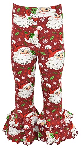 Image of Unique Baby 2 Piece Girls Double Ruffle Leggings and Long Sleeve Shirt Clothes Set Kid and Toddler Girl Outfit