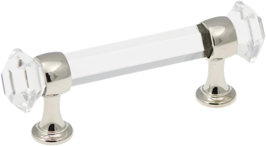 Polished Chrome and Glass Bar Handle Pull