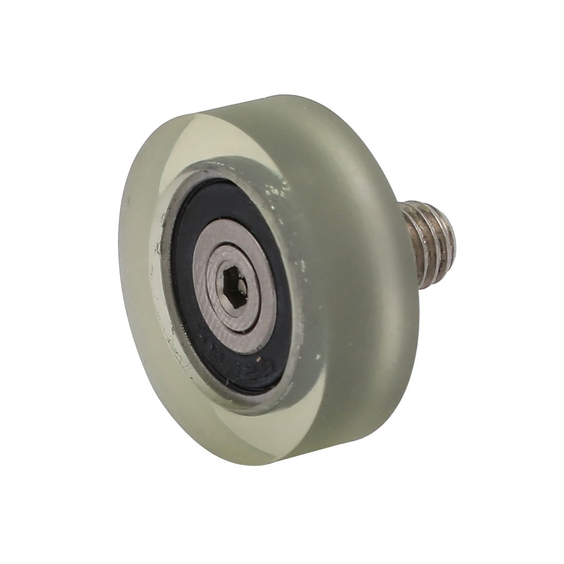 Aexit M6 x Material handling 7mm Thread 22mm OD F Type Idler Bearing Pulley Clear Model:71as184qo243