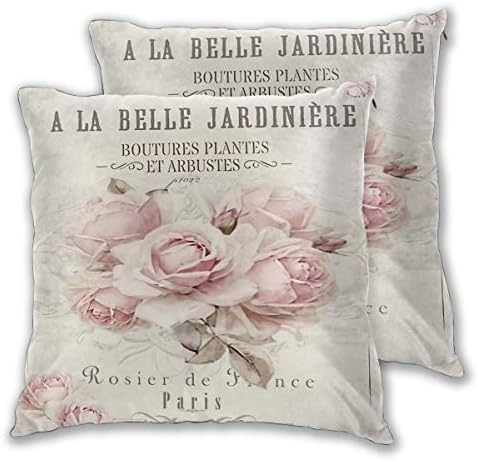 Nunubee Federe Cuscino Shabby Chic In Cotone 40x40cm, Copricuscini Decorativi Per Divano E Letto, Senza Imbottitura