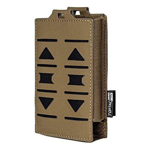 Toptacpro Single Mag Pouch 5.56Mm Rifle Magazine Pouches Molle Elastic Magazine Holder For M4 Ar 5.56 Magazines 500D Cordura Nylon (Coyote Brown) #TOP27