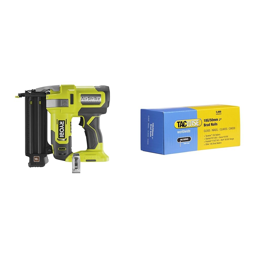 RYOBI ONE+ Cloueur d'Assemblage 18G, sans-fil, 15-50 mm, finition brossée