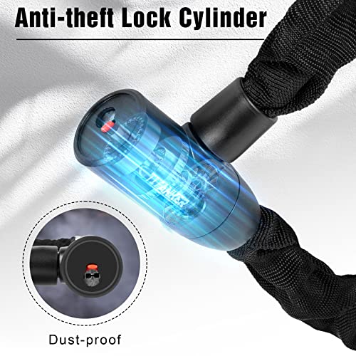 Titanker Bike Chain Lock, Heavy Duty Bicycle Locks, High Security Cycling Locks with 2 Keys - Image 3