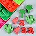 Candy Molds Silicone Chocolate Molds - Silicone Molds Including Pineapple, Cactus, Flamingo, Coconut Tree & Cherry for Making Candy, Chocolate, Fruit Snack, Pack of 5
